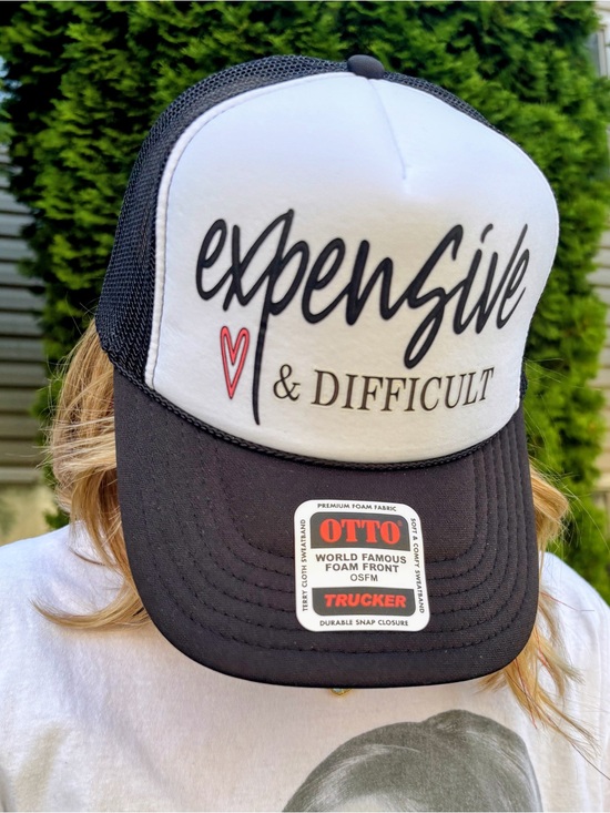OTTO Accessories - OTTO Black & White Trucker Hat with Red Heart Graphic